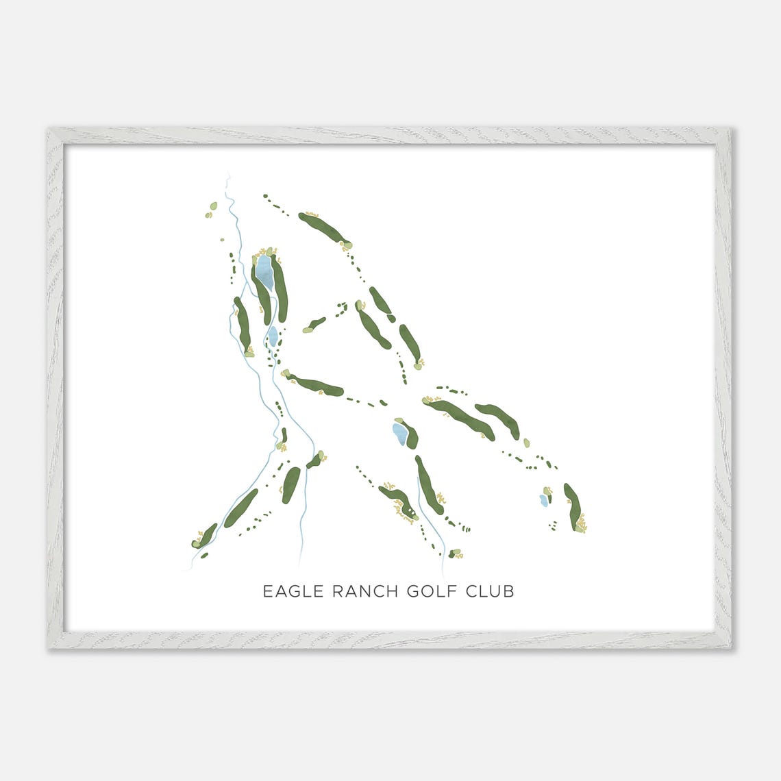 Eagle Ranch Golf Club Eagle Colorado Modern Watercolor Golf Map Poster - Image 4