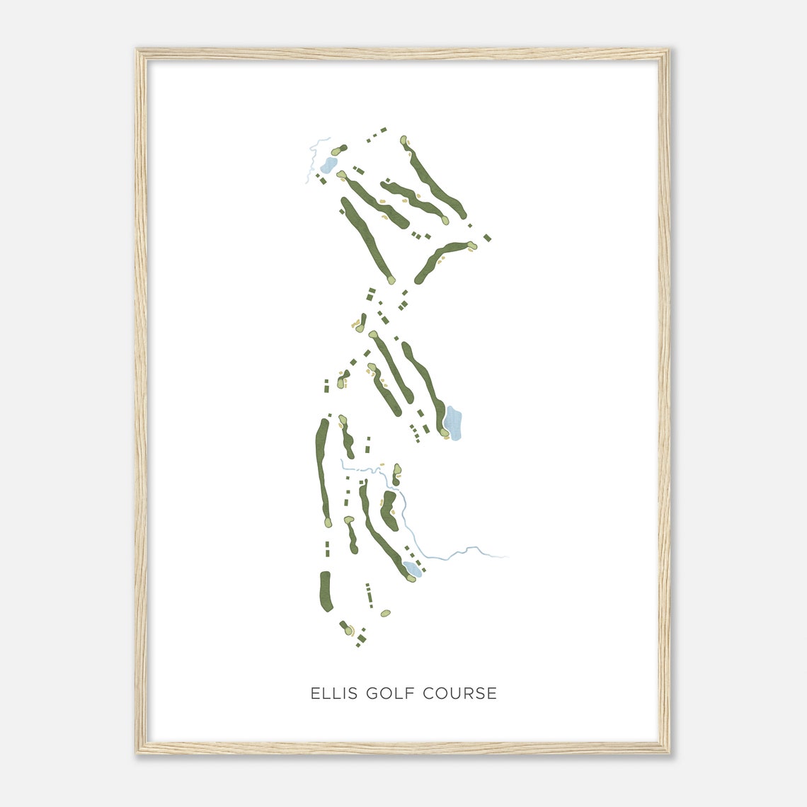 Ellis Golf Course Modern Minimalist Course Layout Map Poster - Image 2