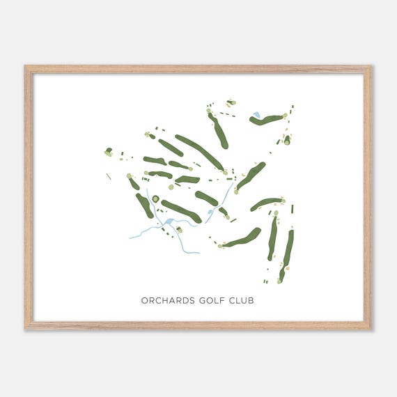 Orchards Golf Club In South Hadley Massachusetts Modern Watercolor Map Golfer Gift Golf Wall Art Golf Poster Print Course Layout