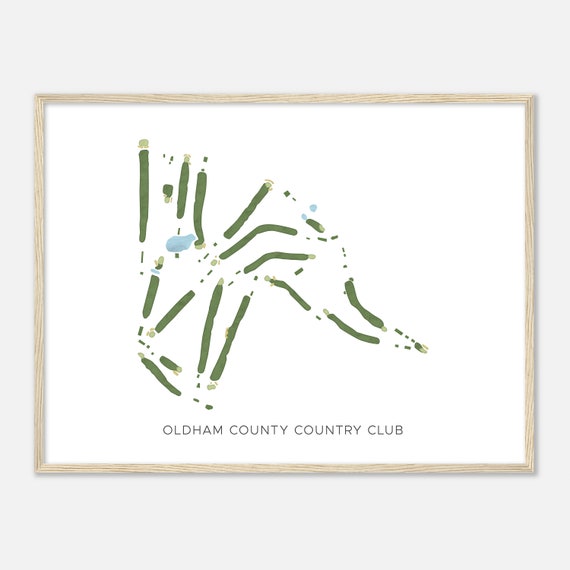 Oldham County Country Club Kentucky Modern Watercolor Map Golfer Gift Golf Wall Art Golf Poster Print Course Layout