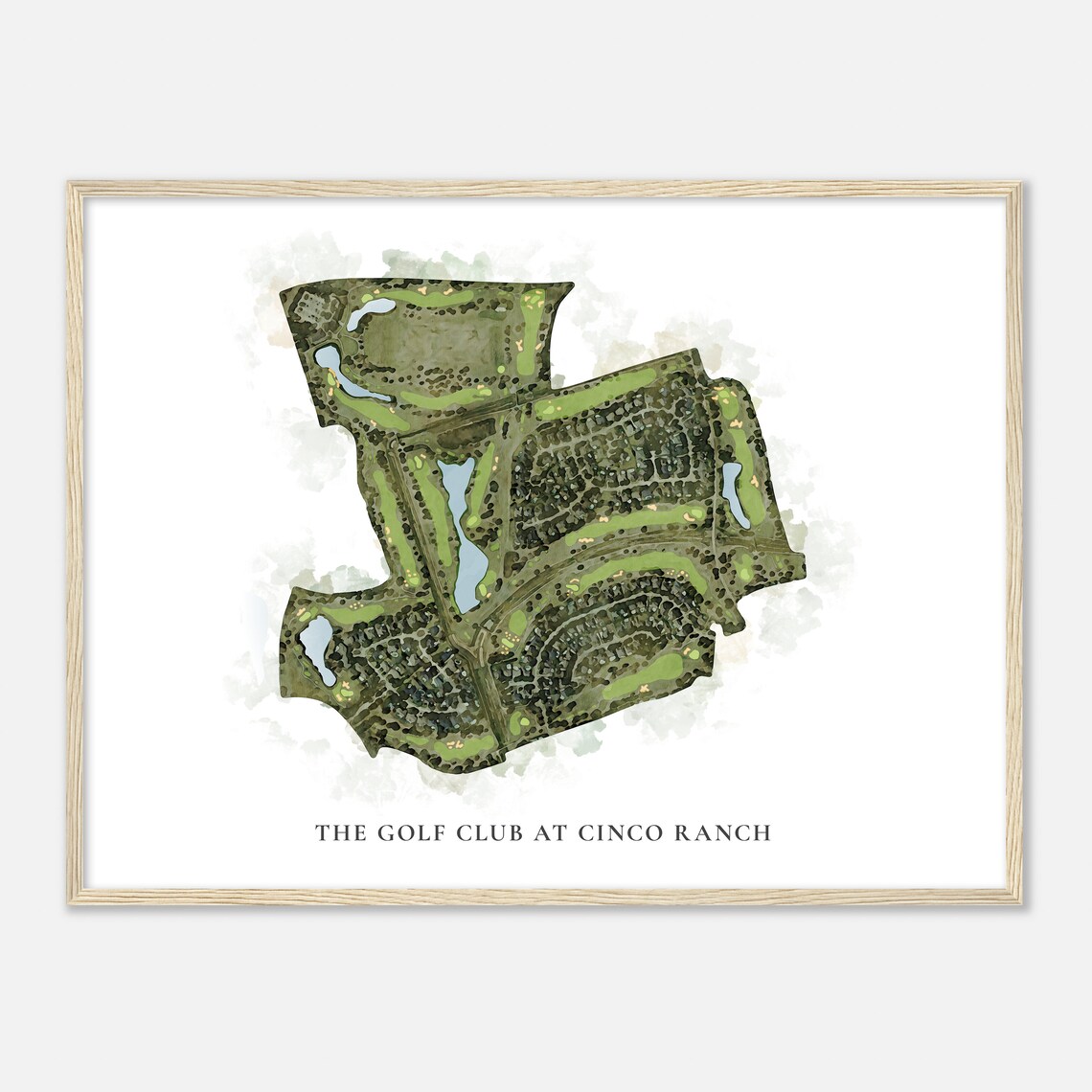 The Golf Club At Cinco Ranch Texas Classic Watercolor Map Poster - Image 2