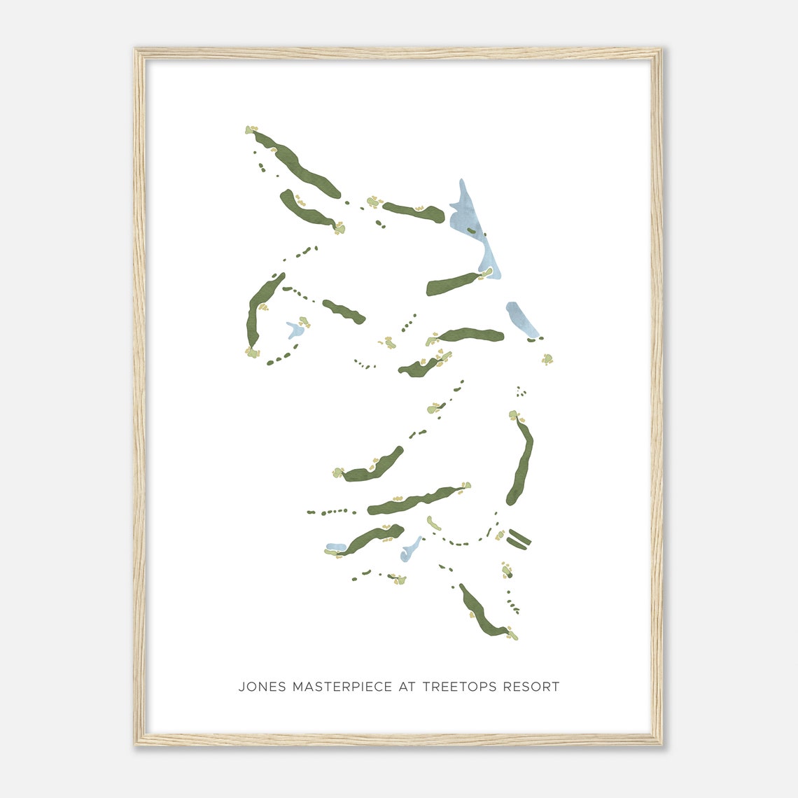 Jones Masterpiece at Treetops Resort Modern Minimalist Golf Map Poster - Image 2