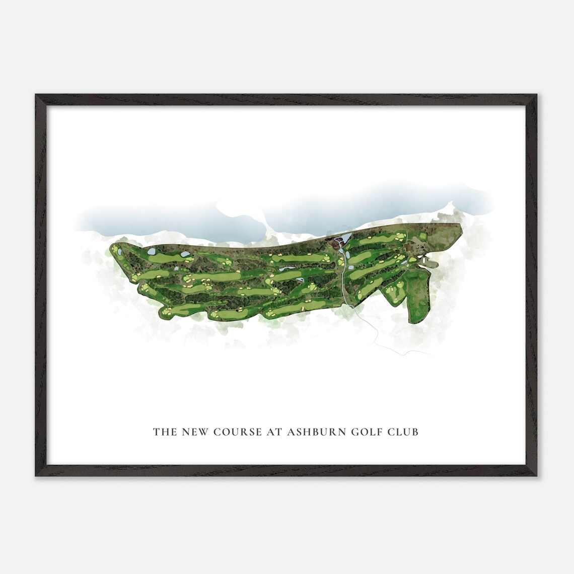 New Course at Ashburn Golf Club Nova Scotia Watercolor Map Poster - Image 4