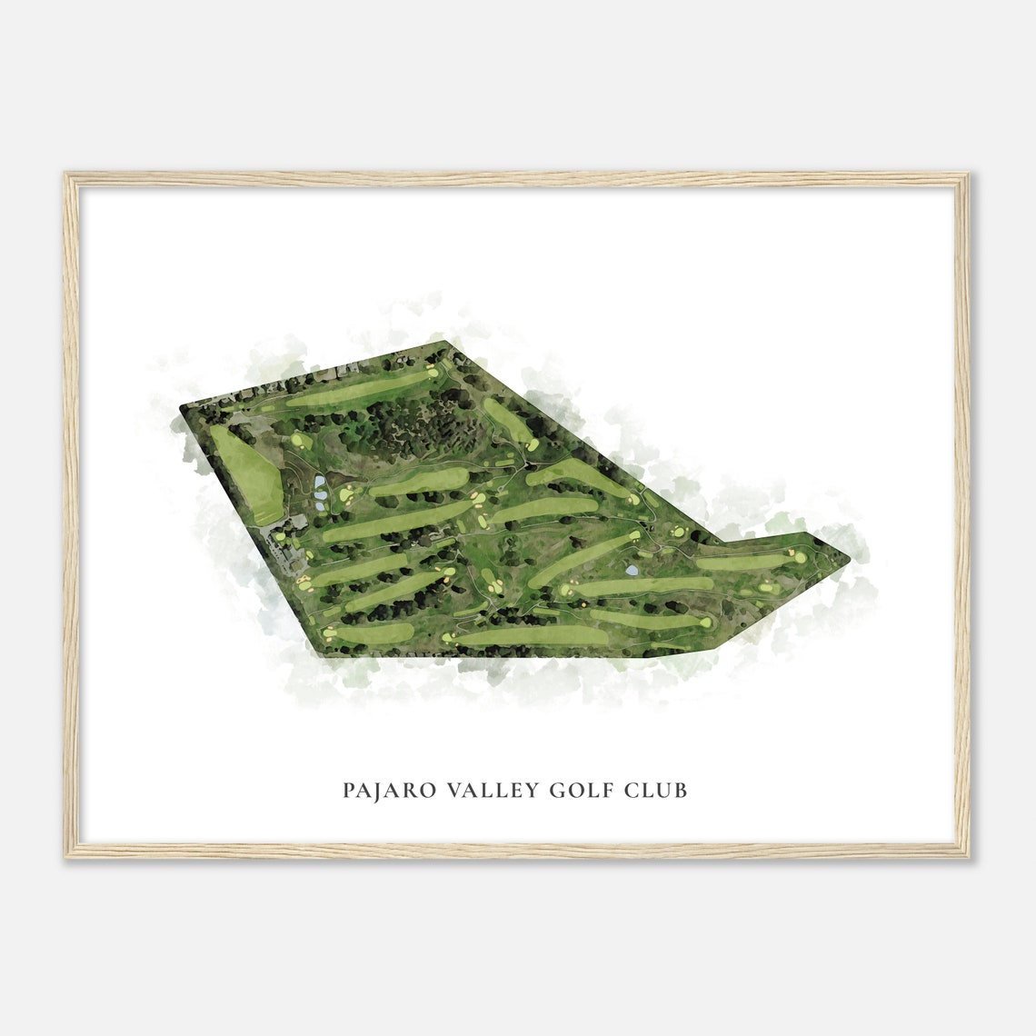 Pajaro Valley Golf Club Classic Watercolor Map Poster Art Gift - Image 2