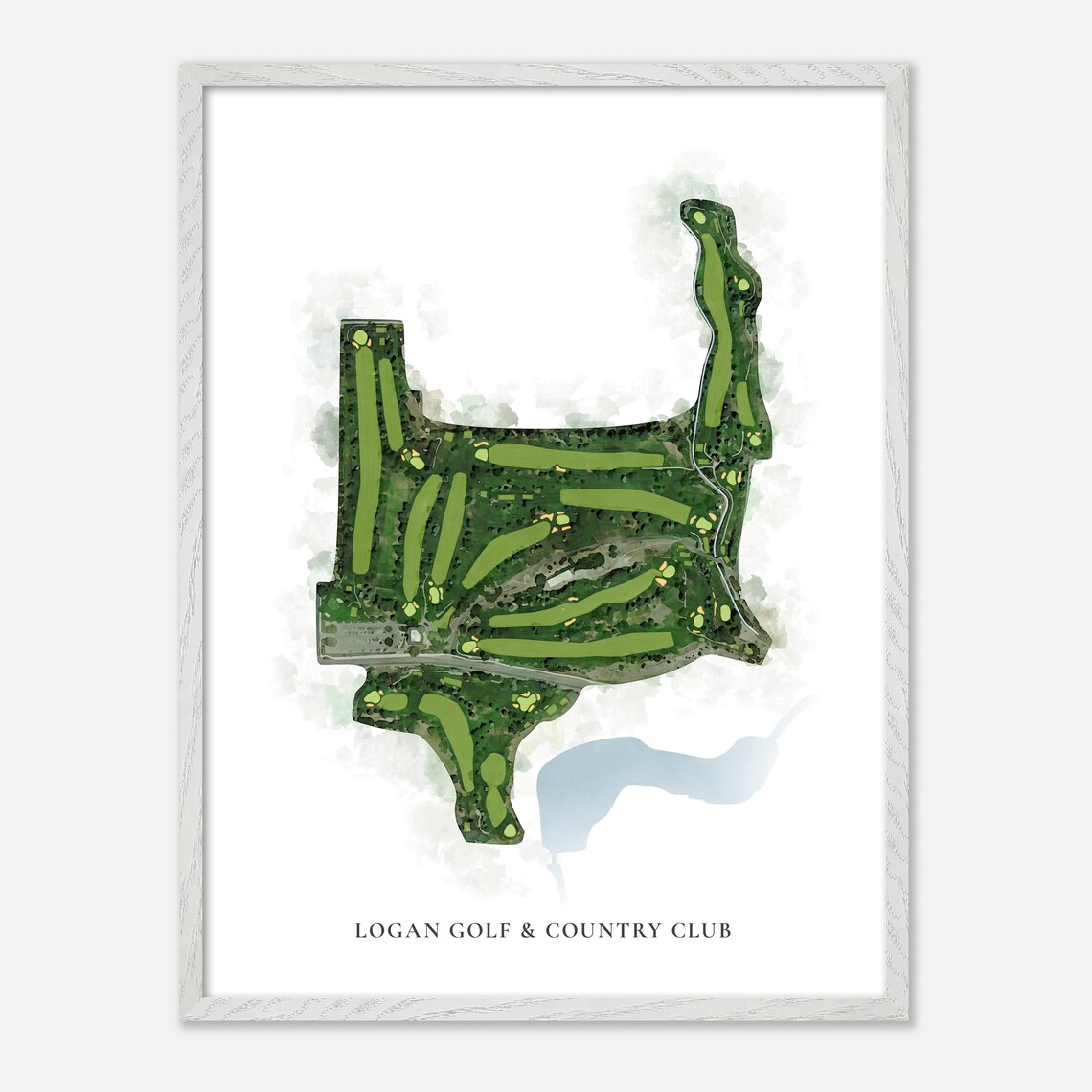 Logan Golf and Country Club Utah Classic Watercolor Map Poster - Image 2