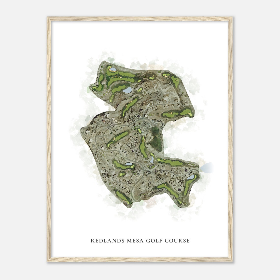 Redlands Mesa Golf Course Classic Detailed Watercolor Map Print - Image 2