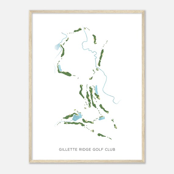 Gillette Ridge Golf Club Connecticut Modern Watercolor Map Golfer Gift Golf Wall Art Golf Poster Print Course Layout