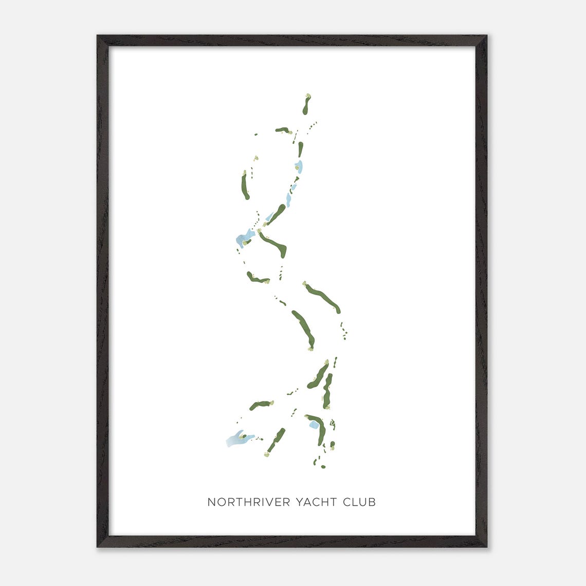 Northriver Yacht Club Alabama Minimalist Golf Course Map Wall Art - Image 3