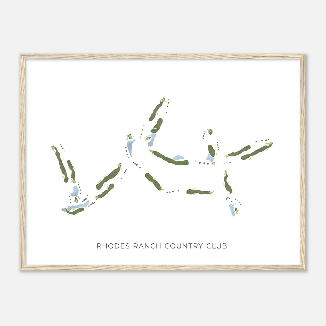 Rhodes Ranch Country Club Modern Watercolor Golf Course Map Poster - Image 2