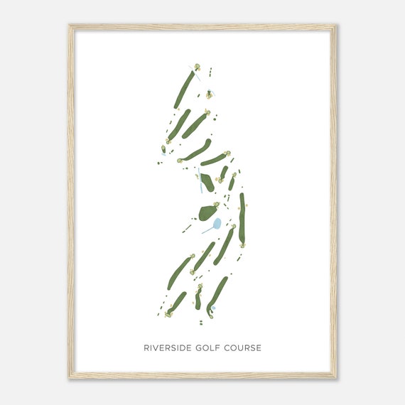 Riverside Golf Course Texas Modern Watercolor Map Golfer Gift Golf Wall Art Golf Poster Print Course Layout