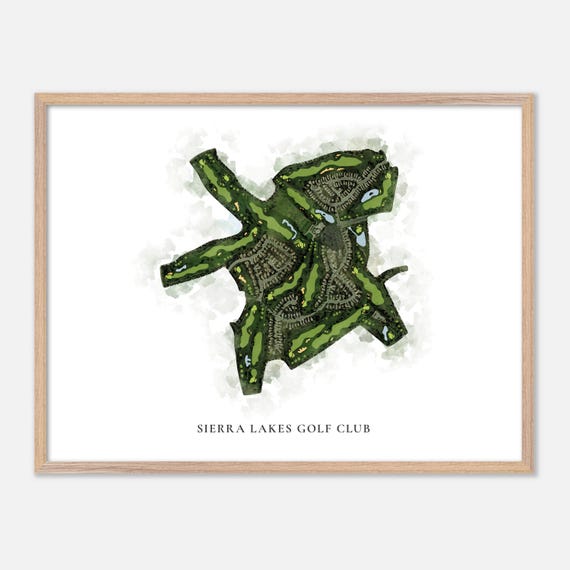 Sierra Lakes Golf Club In Fontana California Classic Watercolor Map Golfer Gift Golf Wall Art Golf Poster Print Course Layout