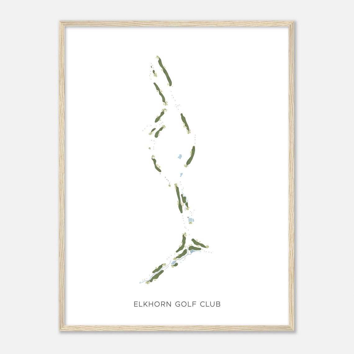 Elkhorn Golf Club Watercolor Course Map Golfer Gift Poster Art