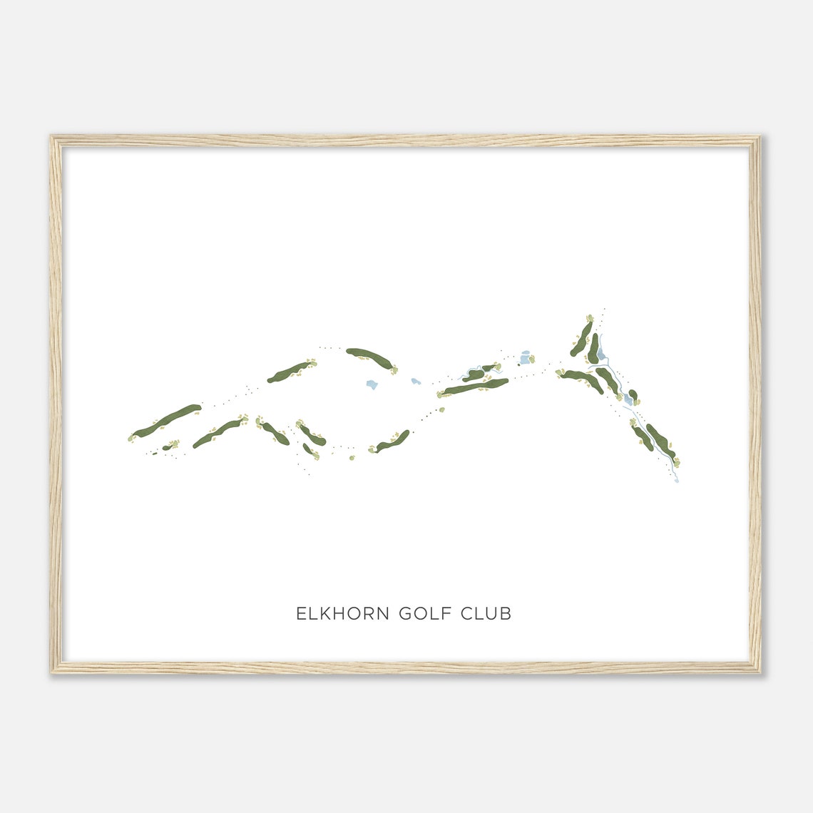 Elkhorn Golf Club Watercolor Course Map Golfer Gift Poster Art - Image 2