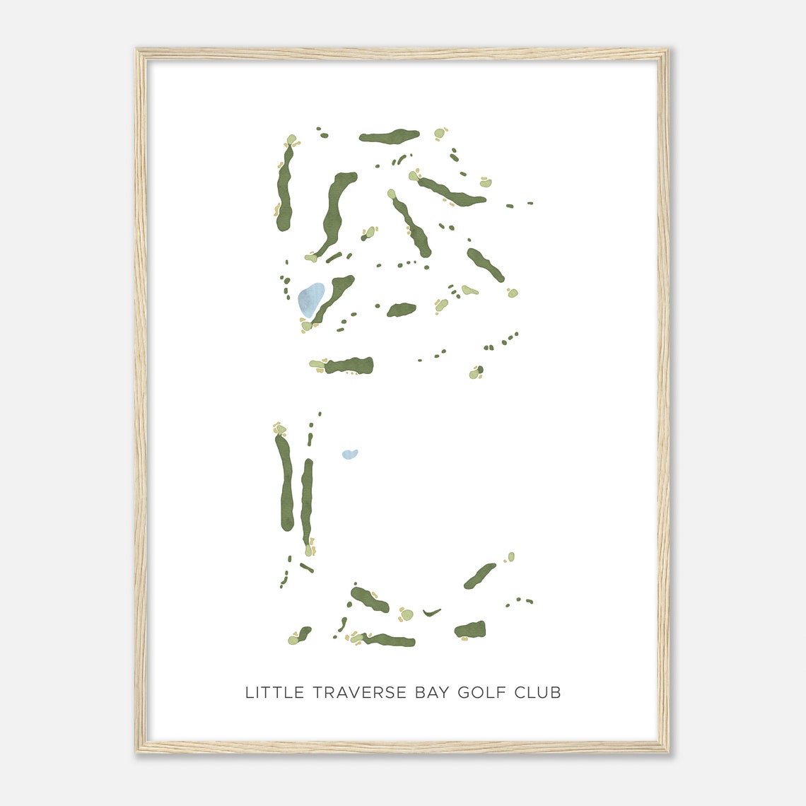 Little Traverse Bay Golf Club Modern Minimalist Watercolor Map Poster - Image 2