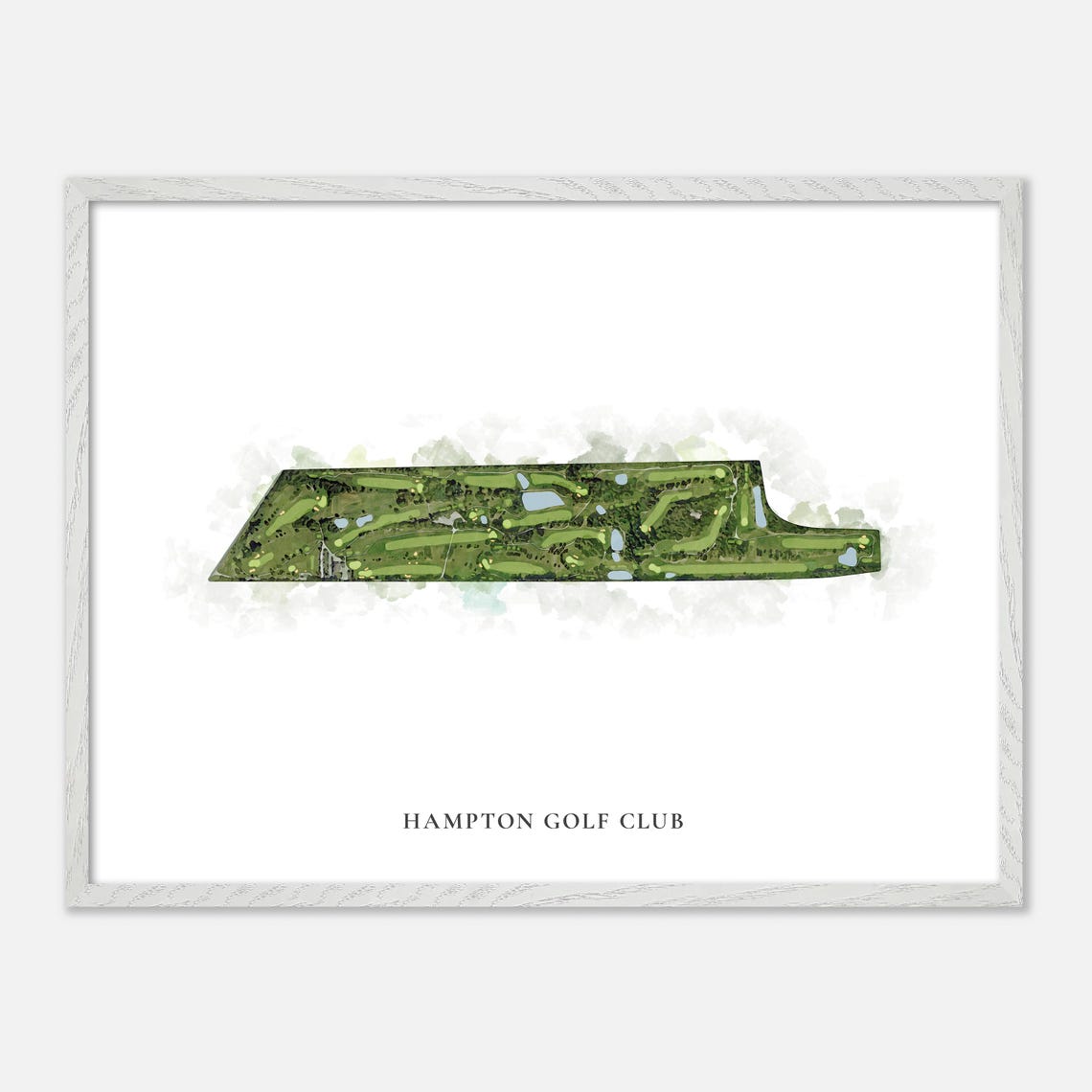Hampton Golf Club Canada Classic Watercolor Course Map Poster - Image 3