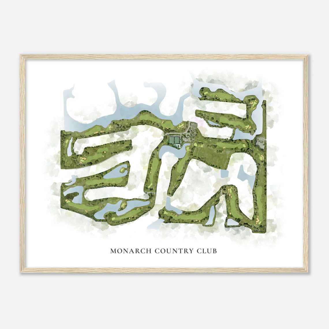 Monarch Country Club Florida Classic Watercolor Golf Map Poster