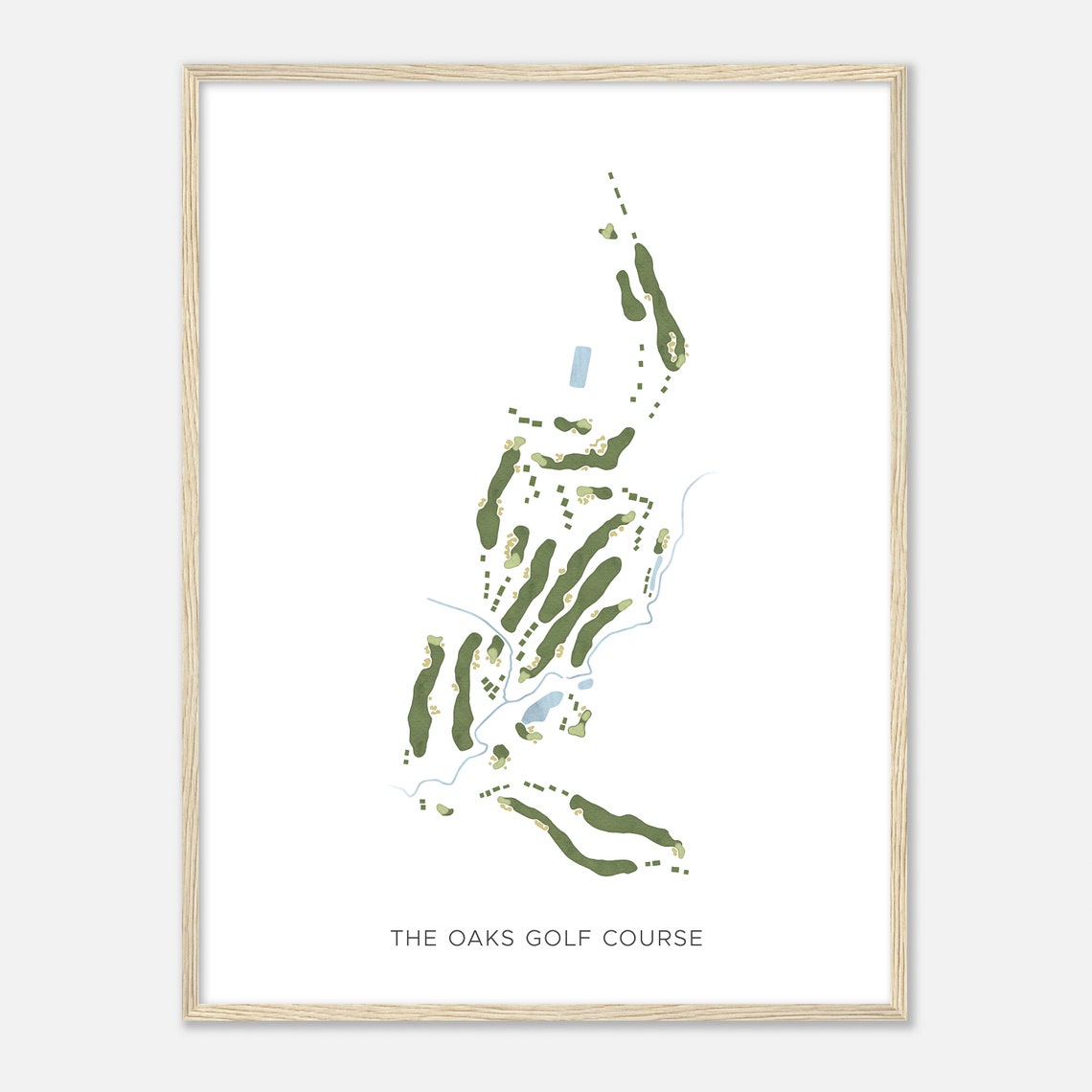 The Oaks Golf Course Wisconsin Modern Watercolor Map Golfer Gift Golf Wall Art Golf Poster Print Course Layout - Image 2