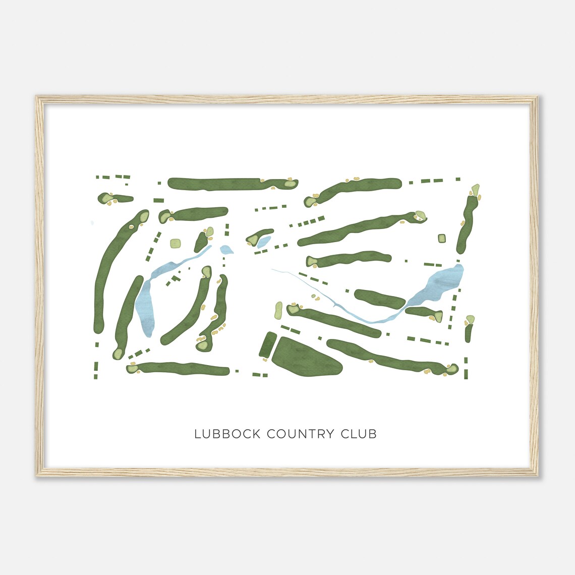 Lubbock Country Club Modern Minimalist Watercolor Map Poster - Image 2