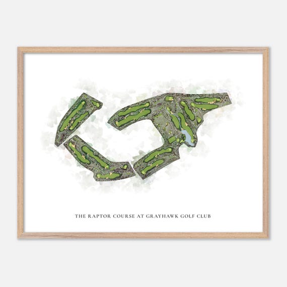 The Raptor Course At Grayhawk Golf Club In Scottsdale Arizona Classic Watercolor Map Golfer Gift Golf Wall Art Golf Poster Print