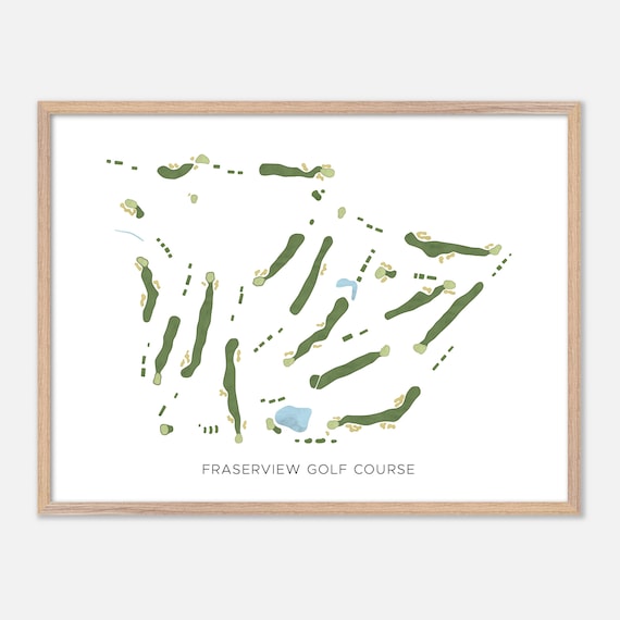 Fraserview Golf Course Canada Modern Watercolor Course Map Poster