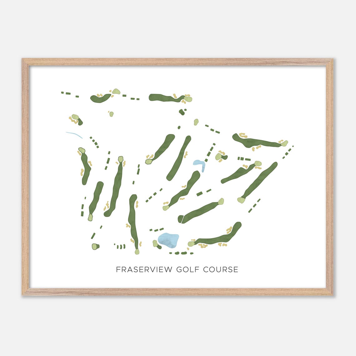 Fraserview Golf Course Canada Modern Watercolor Course Map Poster