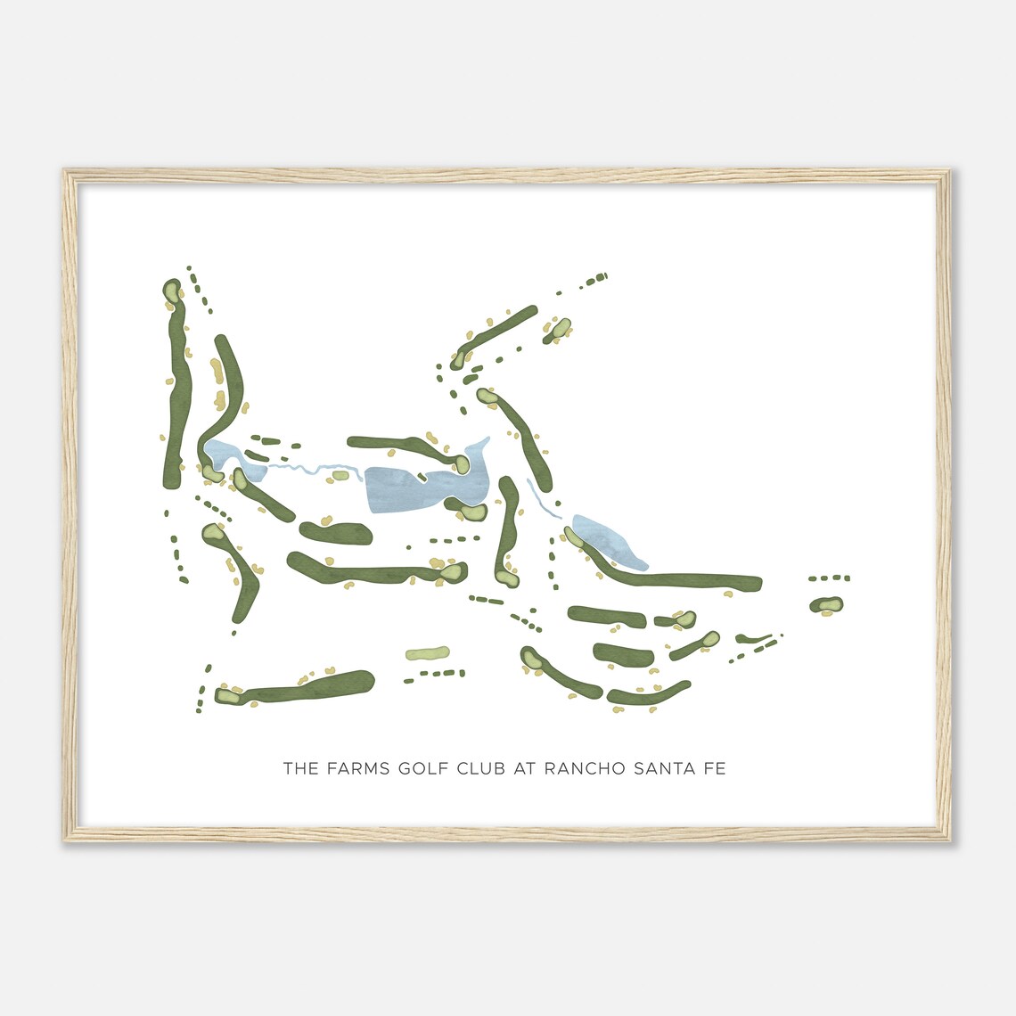 The Farms Golf Club Modern Watercolor Golf Course Map Golfer Gift Poster