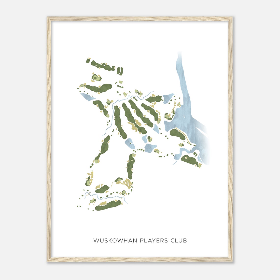 Wuskowhan Players Club Golf Course Watercolor Fairway Map Poster - Image 2