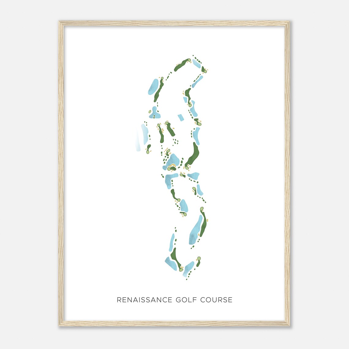 Renaissance Golf Course New Jersey Modern Watercolor Map Golfer Gift Golf Wall Art Golf Poster Print Course Layout
