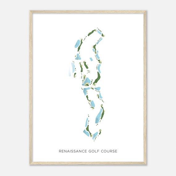 Renaissance Golf Course New Jersey Modern Watercolor Map Golfer Gift Golf Wall Art Golf Poster Print Course Layout