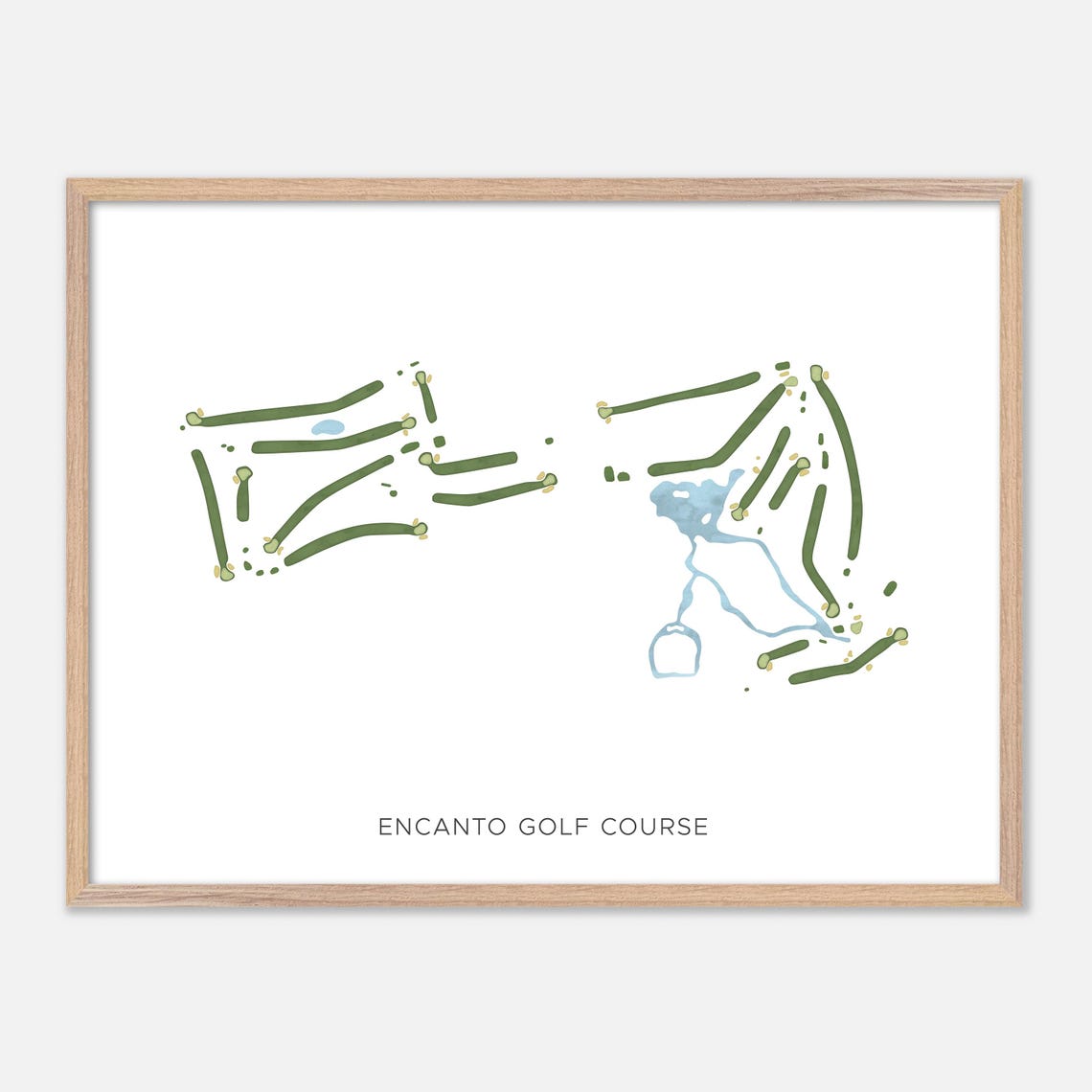 Encanto Golf Course Phoenix Arizona Watercolor Course Map Poster