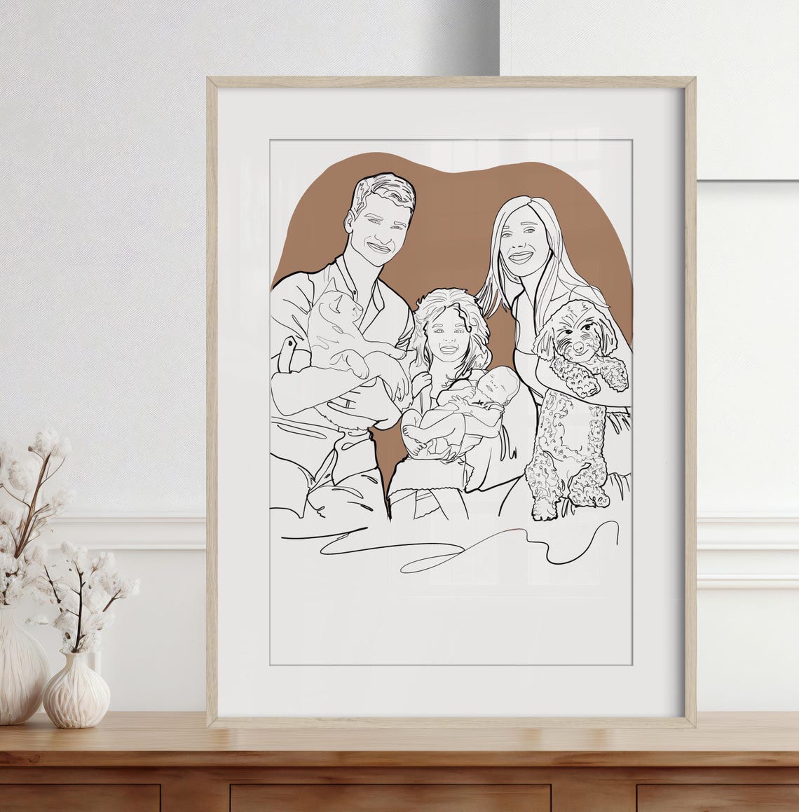 My Little Baby Mother Holding Daughter Heart Custom Line Art Poster - Image 3