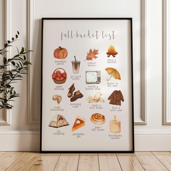 Autumn Halloween Wall Art Print, Fall Seasonal Decor