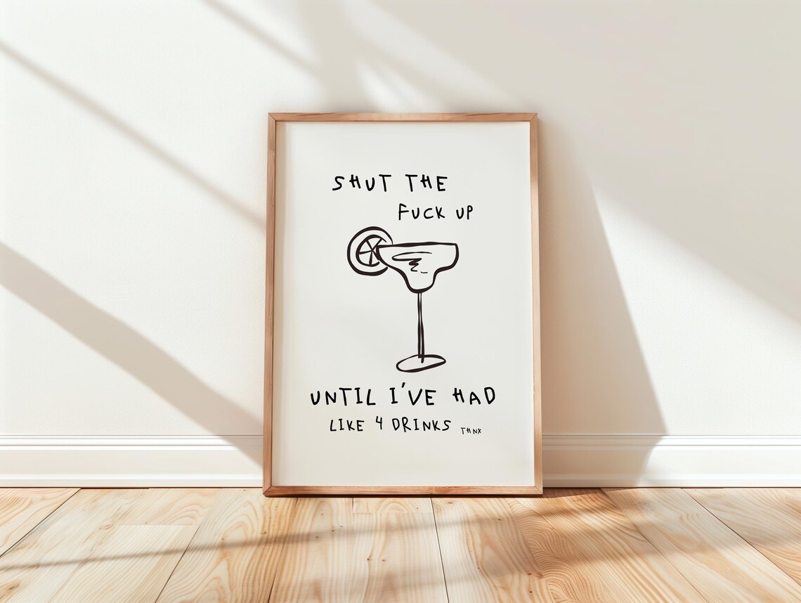 Funny Cocktail Margarita Quote Kitchen Bar Decor Poster For Humor Lovers