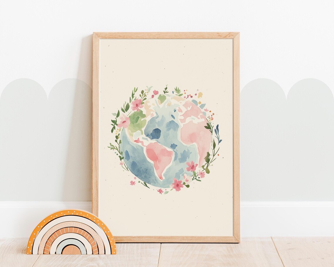 Nursery Wall Print Eclectic Decor Kids Bedroom Art Prints