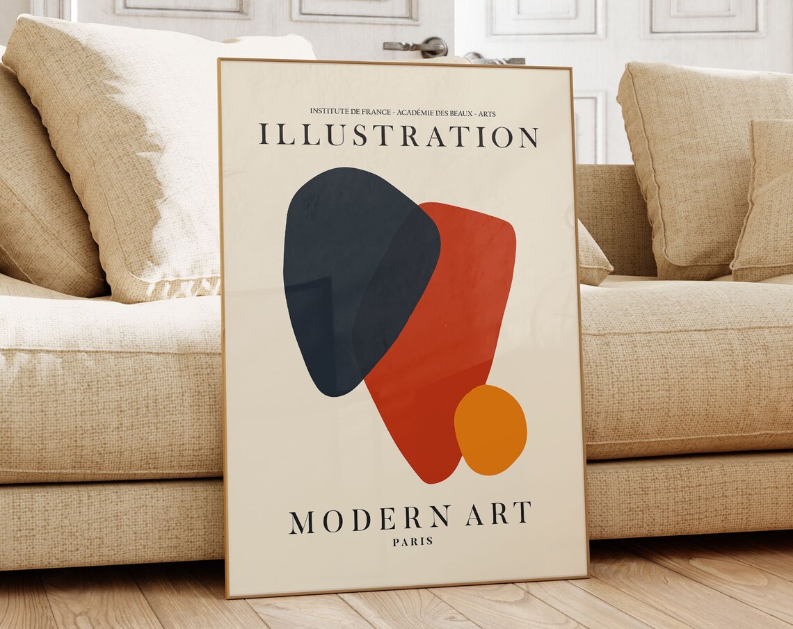 Mid Century Modern Exhibition, Minimalist Vintage Poster