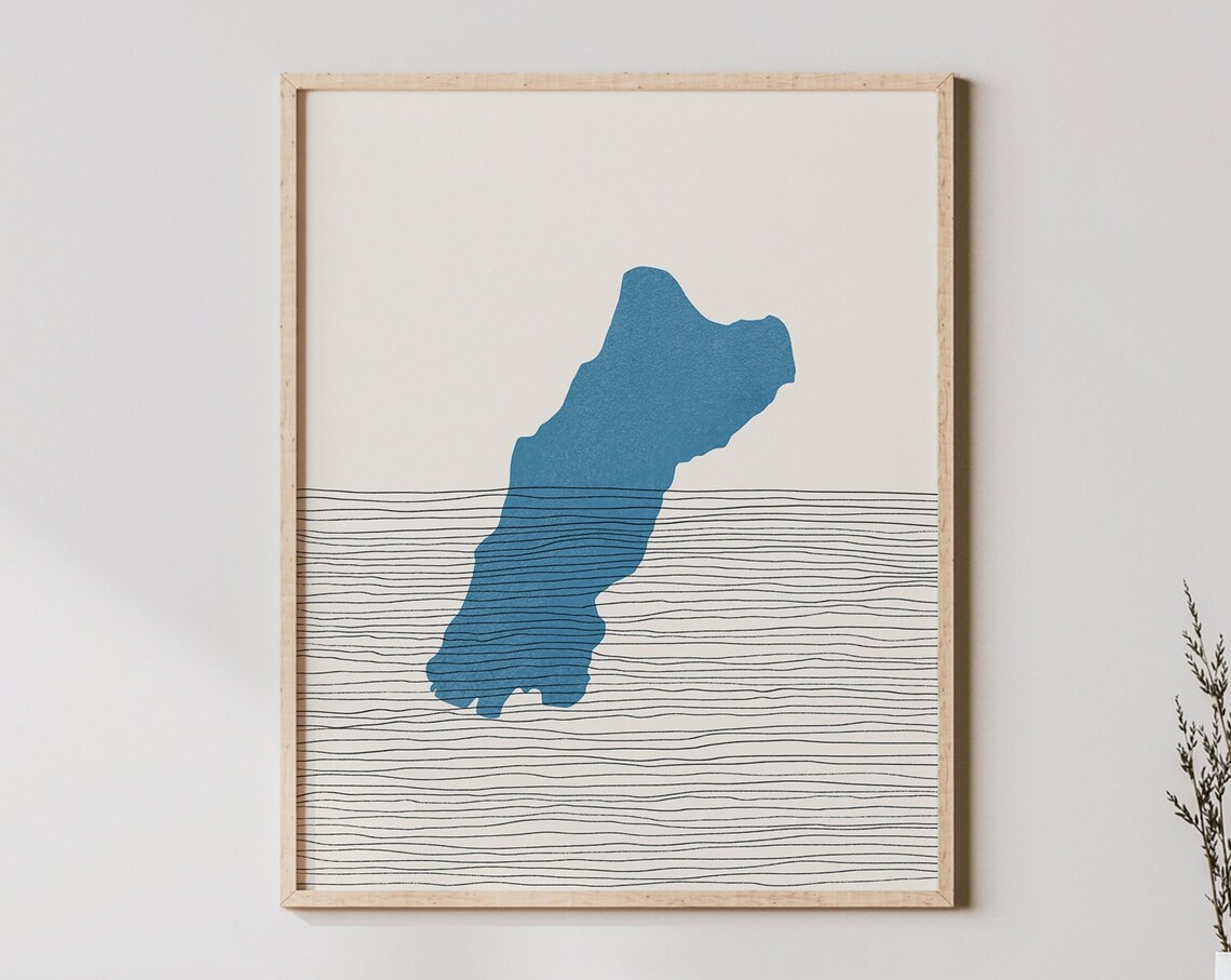 Lake Carmi Vermont Boho Minimalist Lake Map Fine Line Art Print Decor