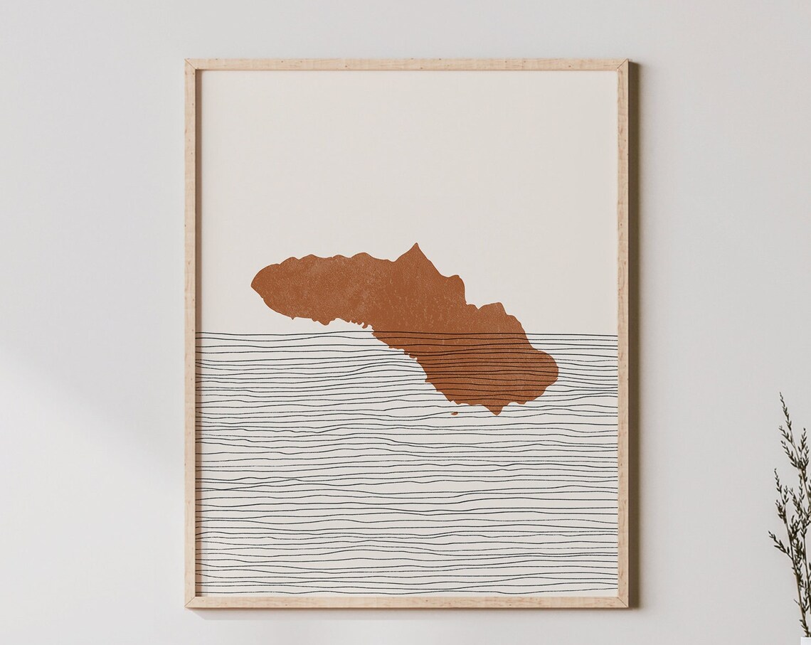 Boho Island Silhouette Minimalist Sumba Indonesia Travel Poster