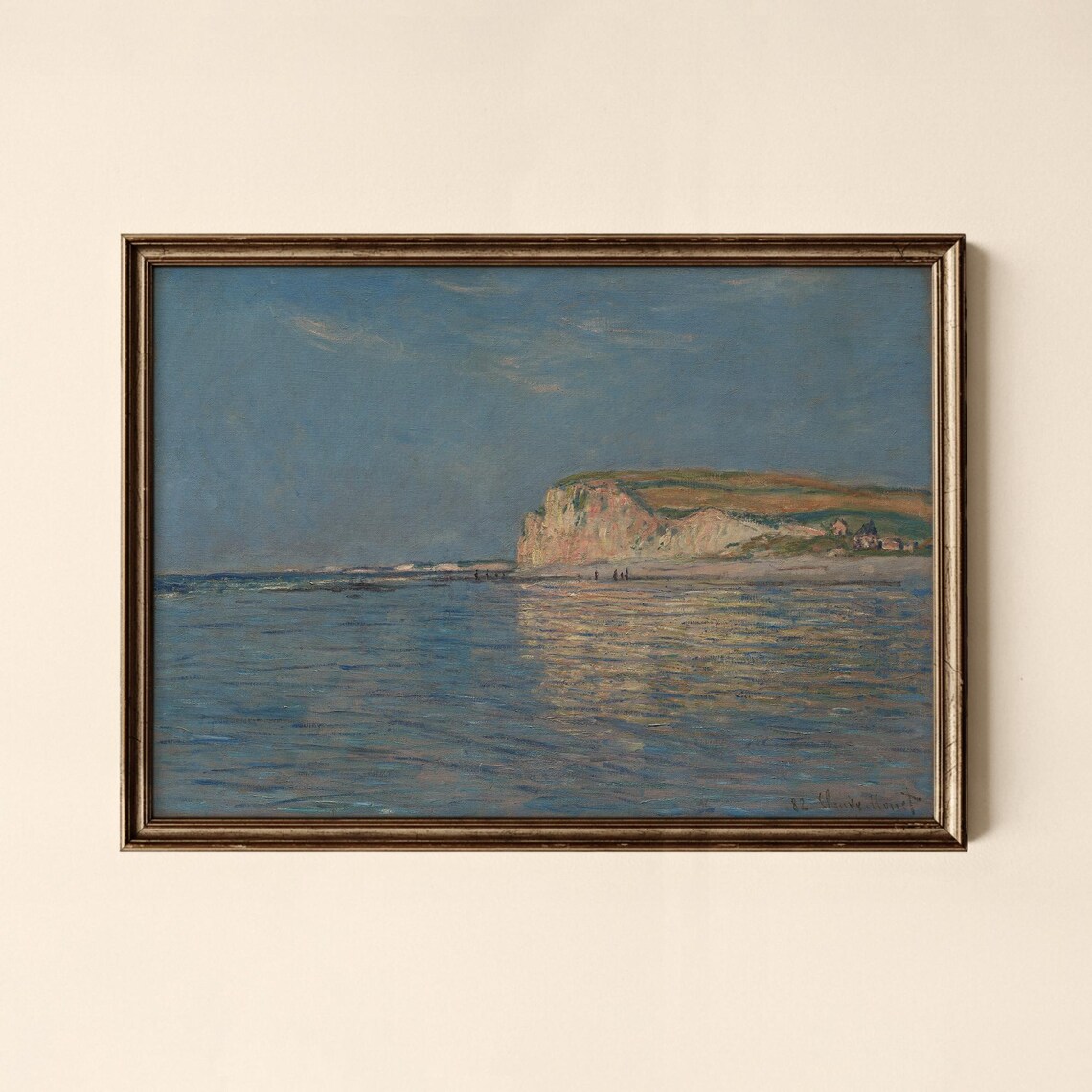 Vintage Coastal Cliffs Seascape Impressionist Oil Painting Beach Print