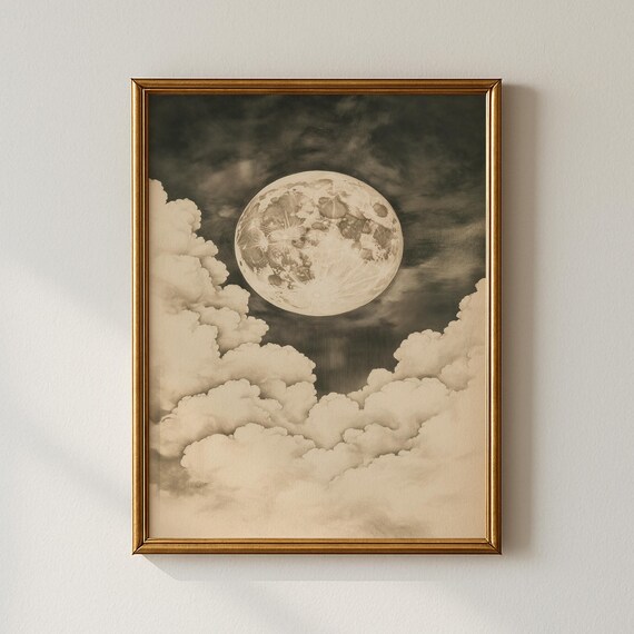 Vintage Moon Print Minimalist Painting Living Room Decor Collected Prints Cpp812