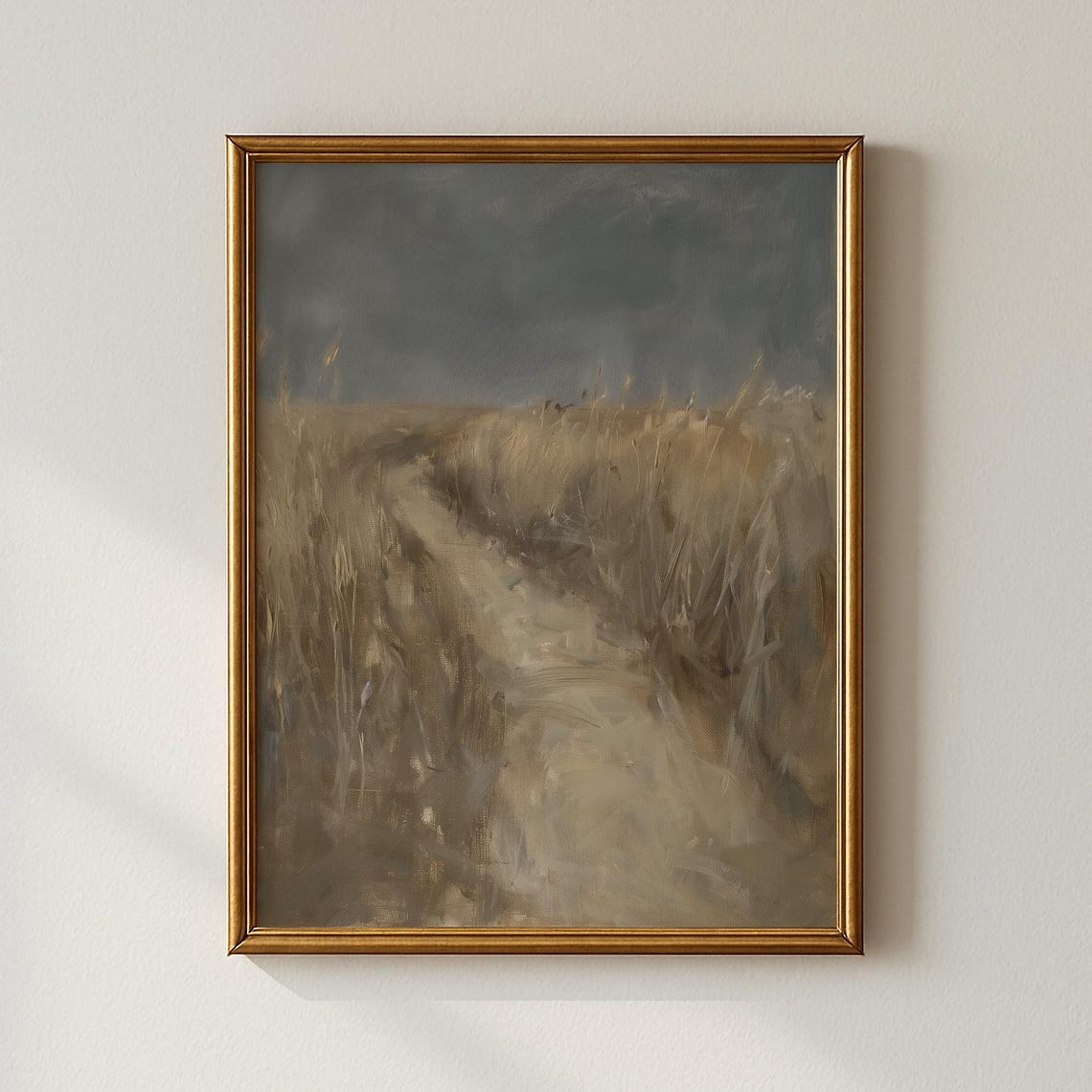 Moody Stormy Path Through Grass Vintage Dark Landscape Poster
