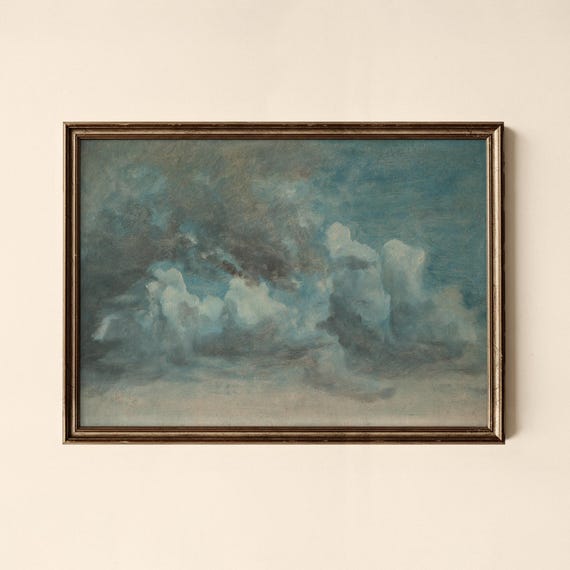 Vintage Moody Clouds Print Bedroom Decor Collected Prints Cpl365