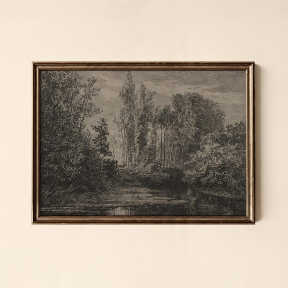 Vintage Forest Creek Print Gallery Wall Art Collected Prints Cpl152