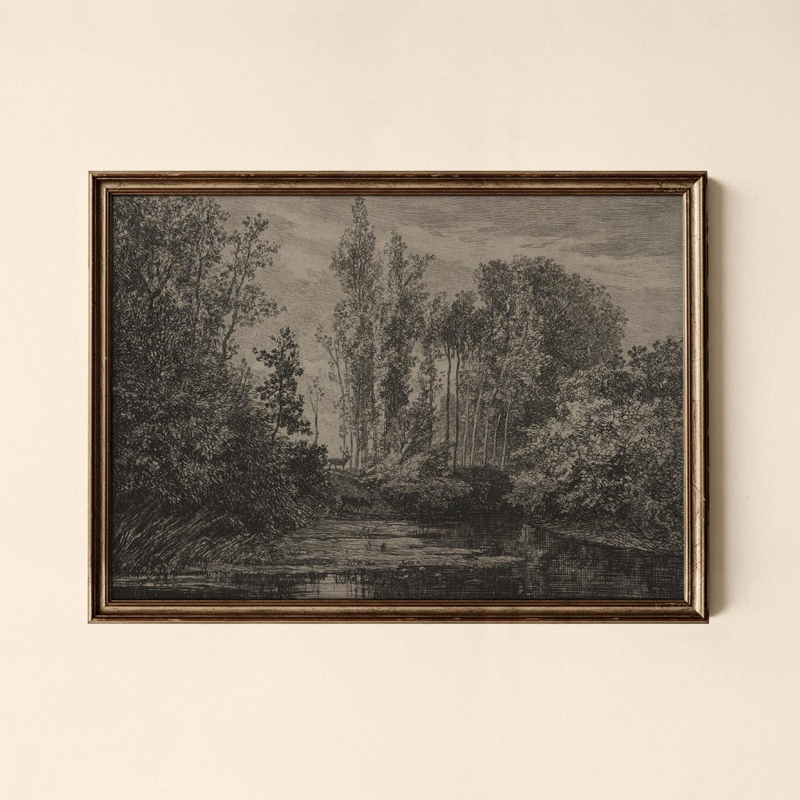 Vintage Forest Creek Print Gallery Wall Art Collected Prints Cpl152