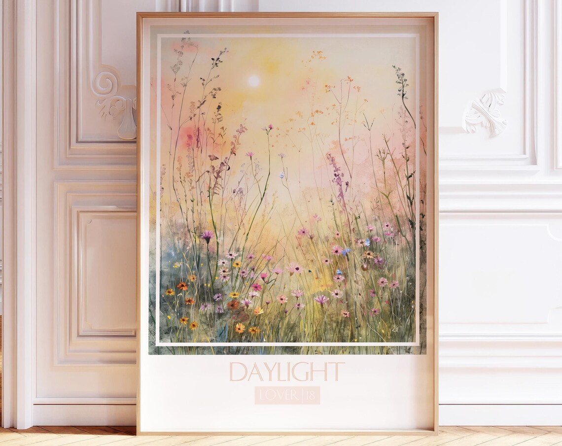 Daylight Song Watercolor Music Poster, Soft Pastel