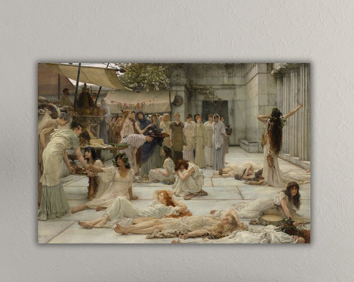 Lawrence Alma Tadema Women of Amphissa Roman Courtyard Art Poster - Image 2