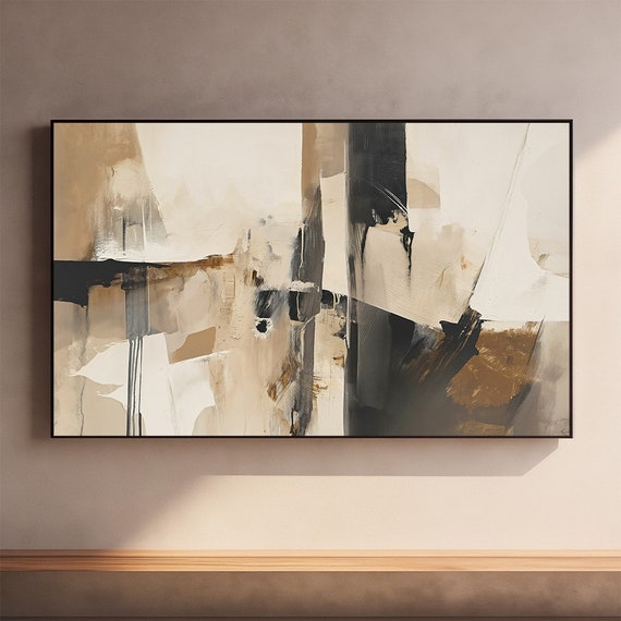 Abstract Tv Art Minimal Tv Art Abstract Art For Tv Neutral Tv Wallpaper Minimal Tv Painting Wallpaper