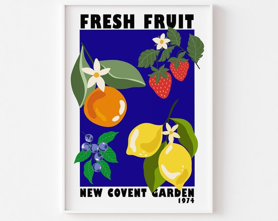 Fruit Market New Covent Garden Retro Kitchen Art Print