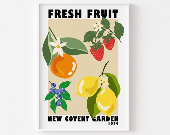 Fruit Market New Covent Garden Retro Art Print
