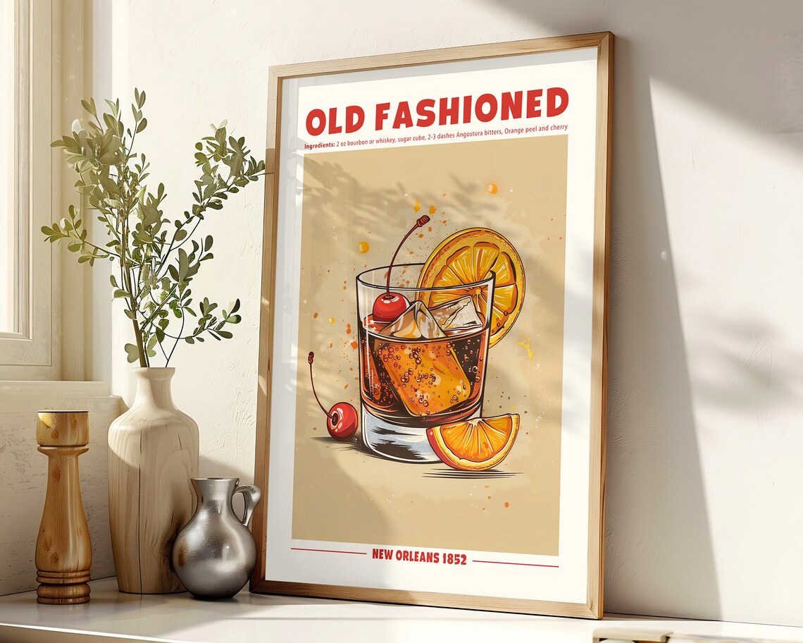 Old Fashioned Cocktail Retro Exhibition Poster - Image 3