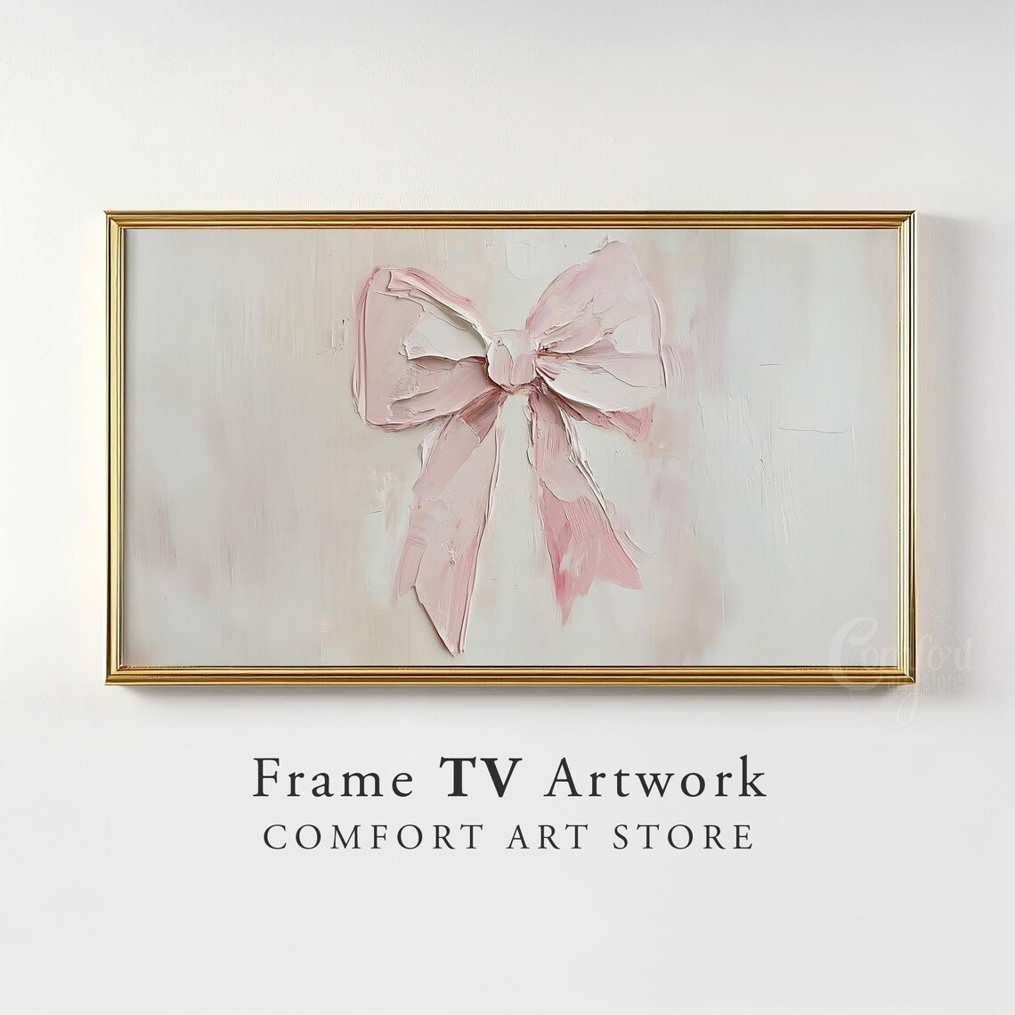 Valentines Day Coquette Pink Bow Art Print - Image 3